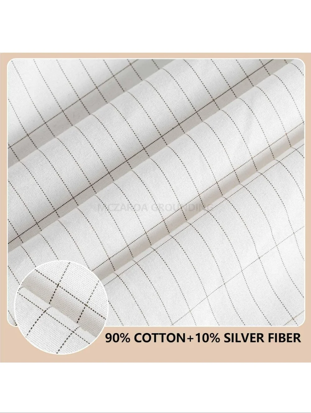 GROUNDING SHEET Silver Fiber Organic Cotton Bed Mat White Universal Fit NWT